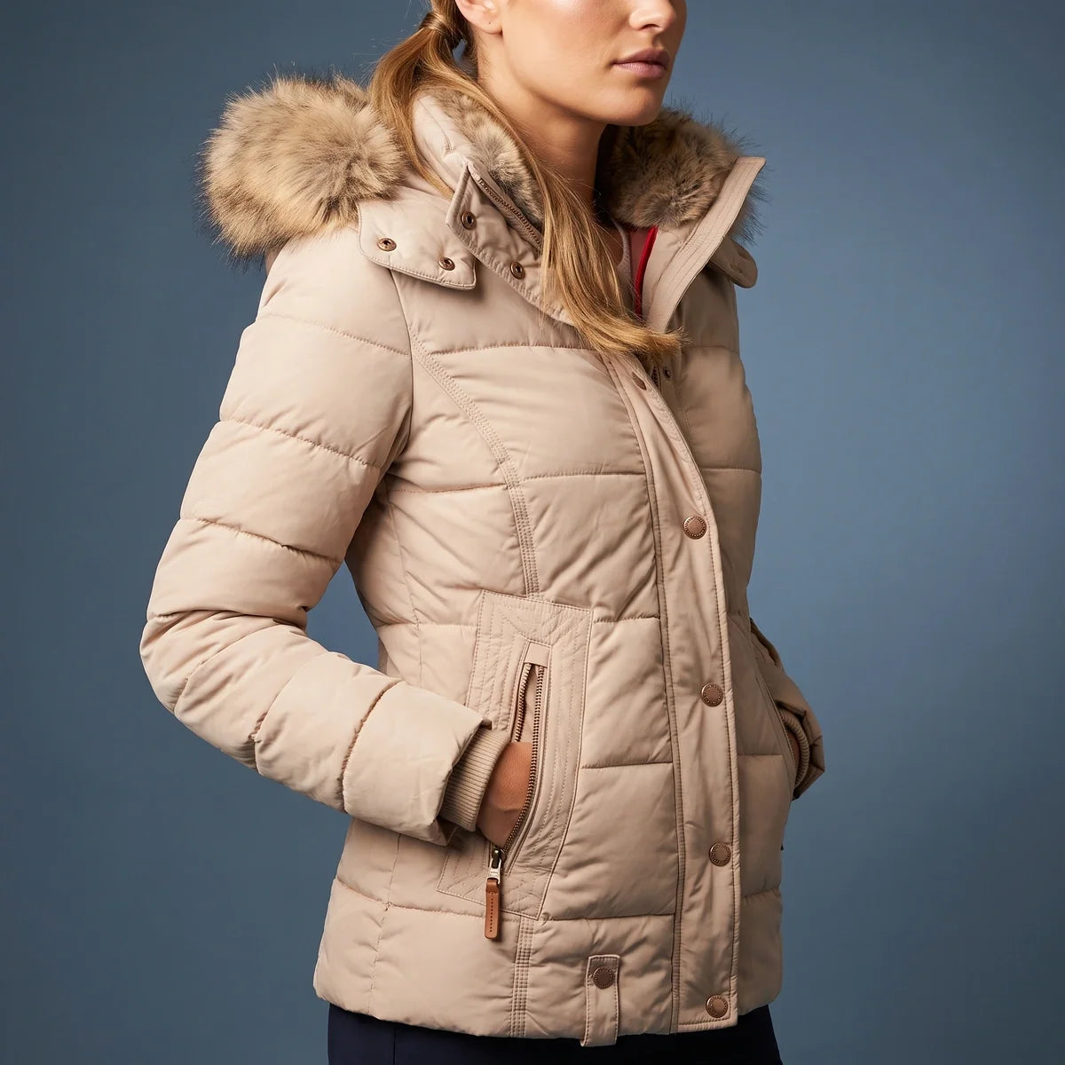 Magnolia Fur Trim Hooded Puffer Jacket