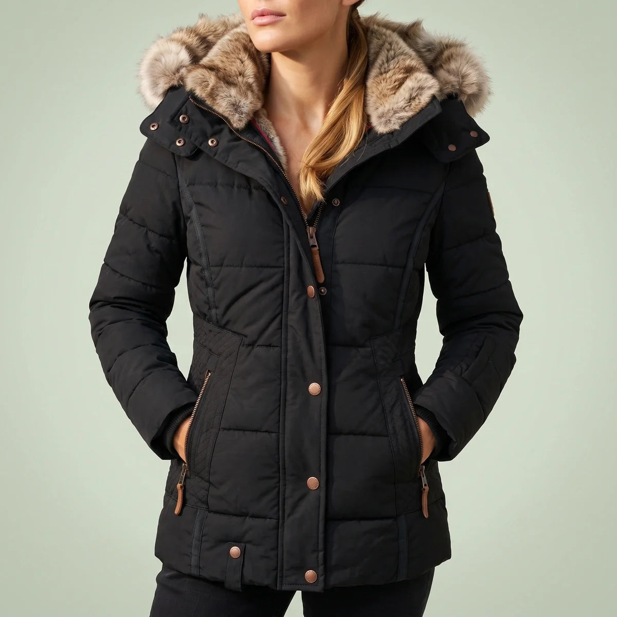 Magnolia Fur Trim Hooded Puffer Jacket