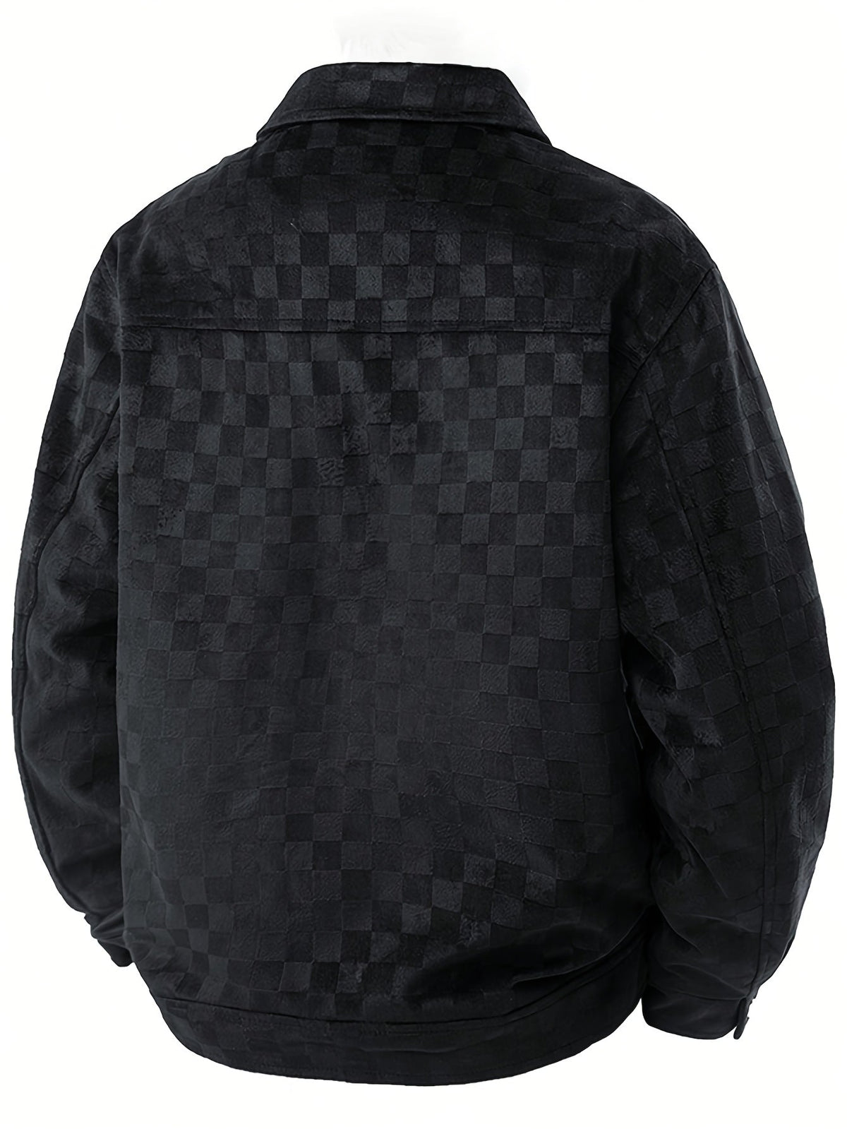 Mavrick | Mens Checkered Suede Jacket with Satin Lining | Velour Suede, Flap Chest Pockets | Black and Khaki XS-3XL