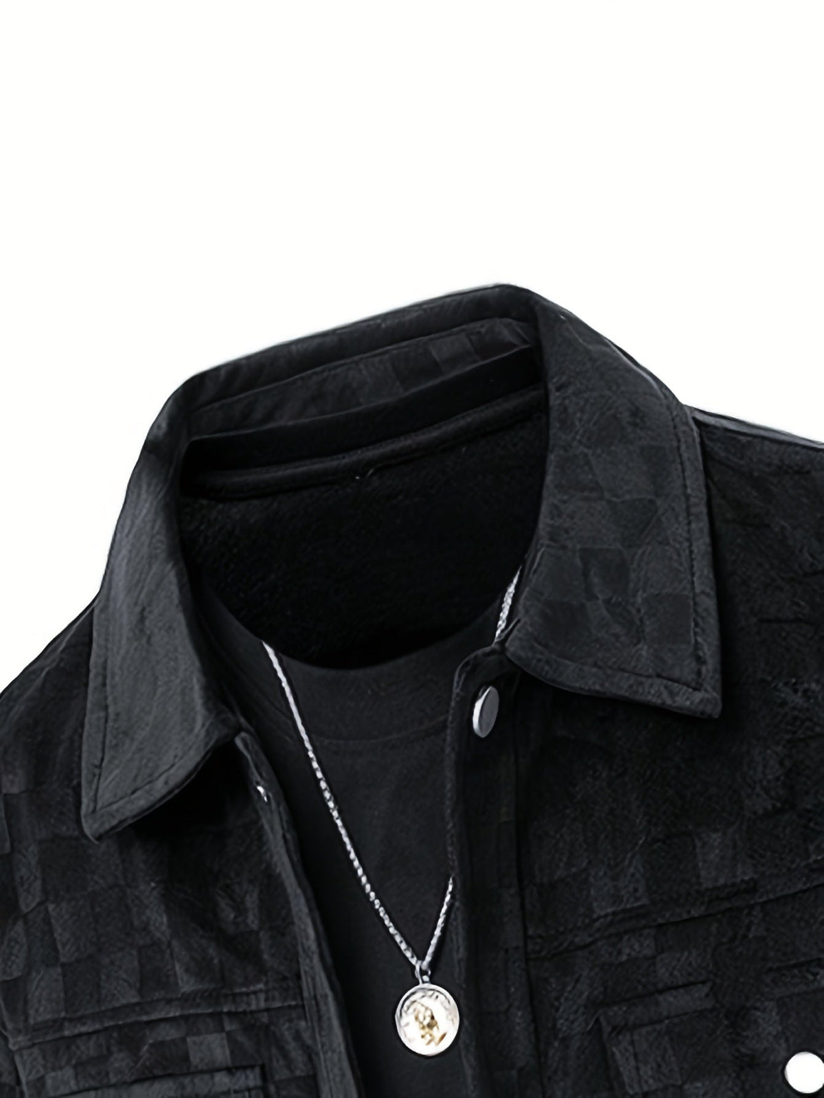 Mavrick | Mens Checkered Suede Jacket with Satin Lining | Velour Suede, Flap Chest Pockets | Black and Khaki XS-3XL