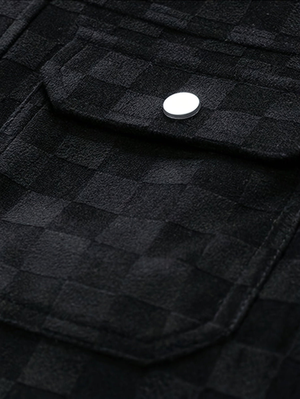 Mavrick | Mens Checkered Suede Jacket with Satin Lining | Velour Suede, Flap Chest Pockets | Black and Khaki XS-3XL