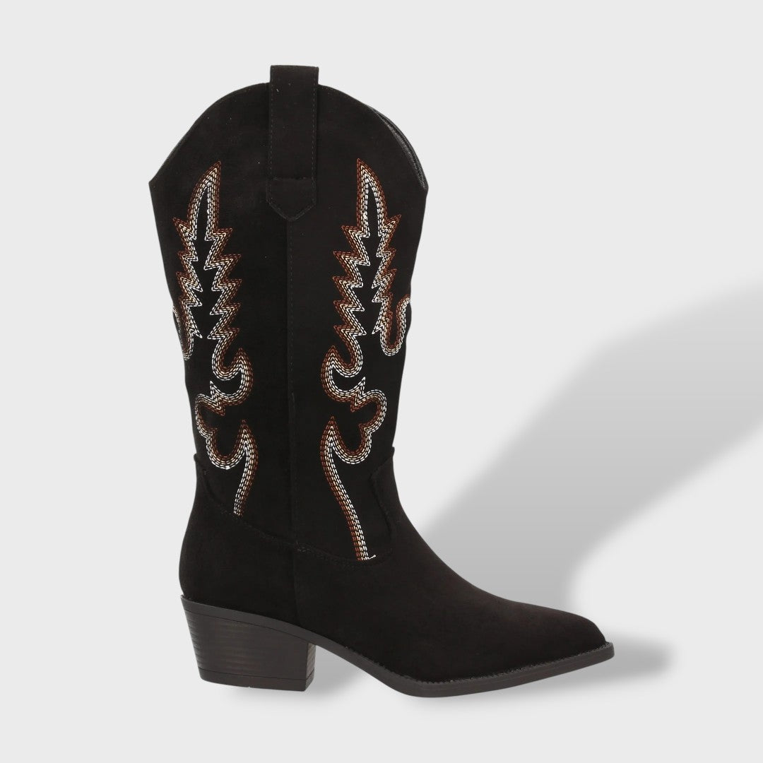 Women's Elegant Suede-Effect Cowboy Boots
