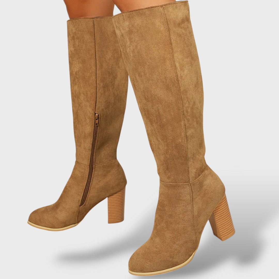Women's High-Heel Suede-Effect Cowboy Boots