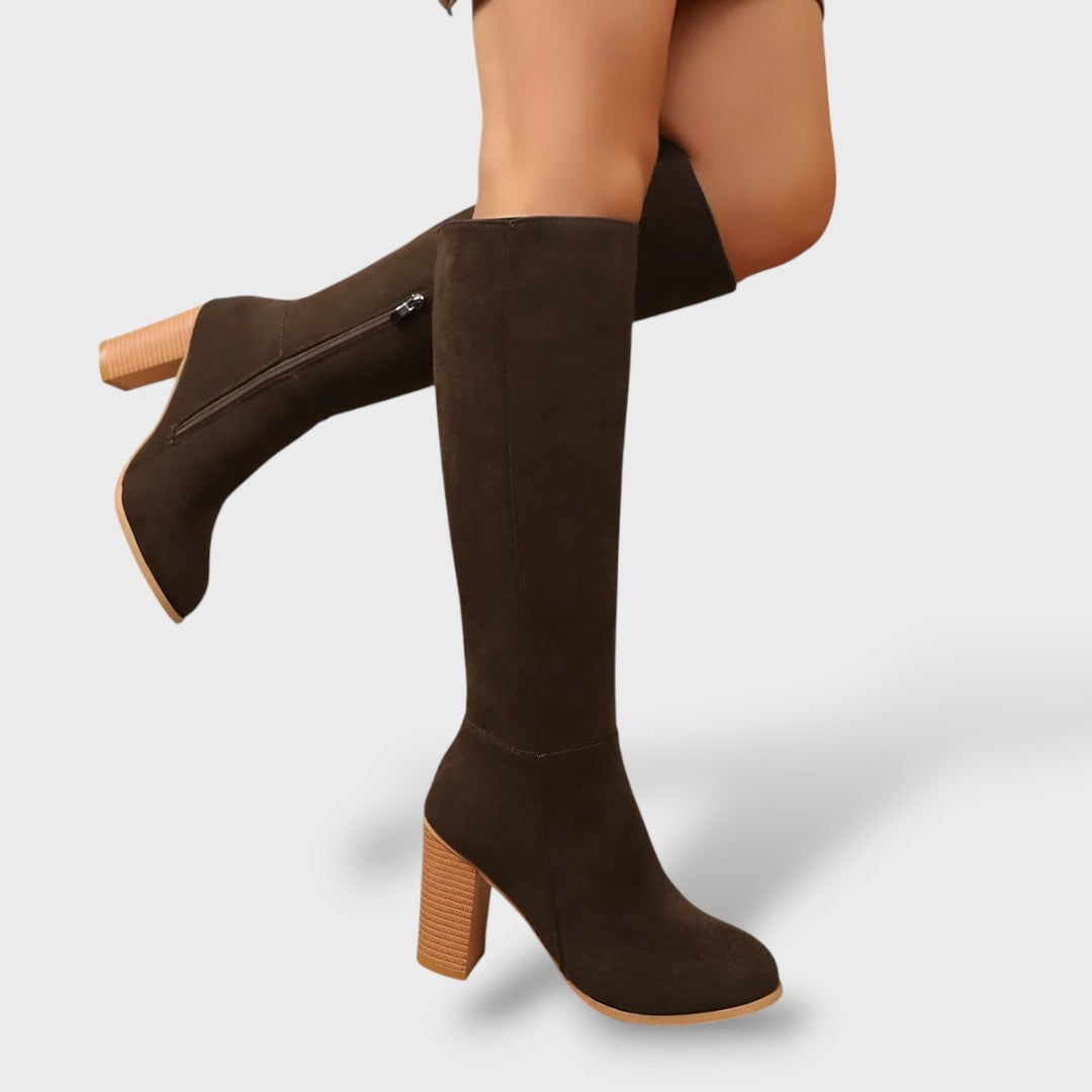Women's High-Heel Suede-Effect Cowboy Boots