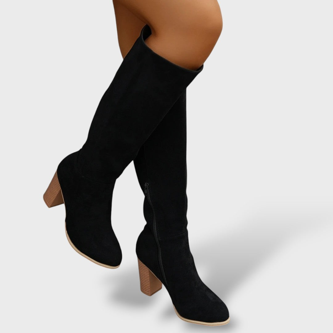 Women's High-Heel Suede-Effect Cowboy Boots
