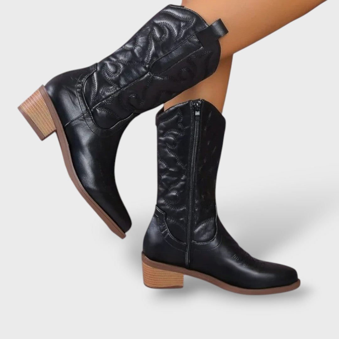 Women's Retro Embroidered Cowboy Boots
