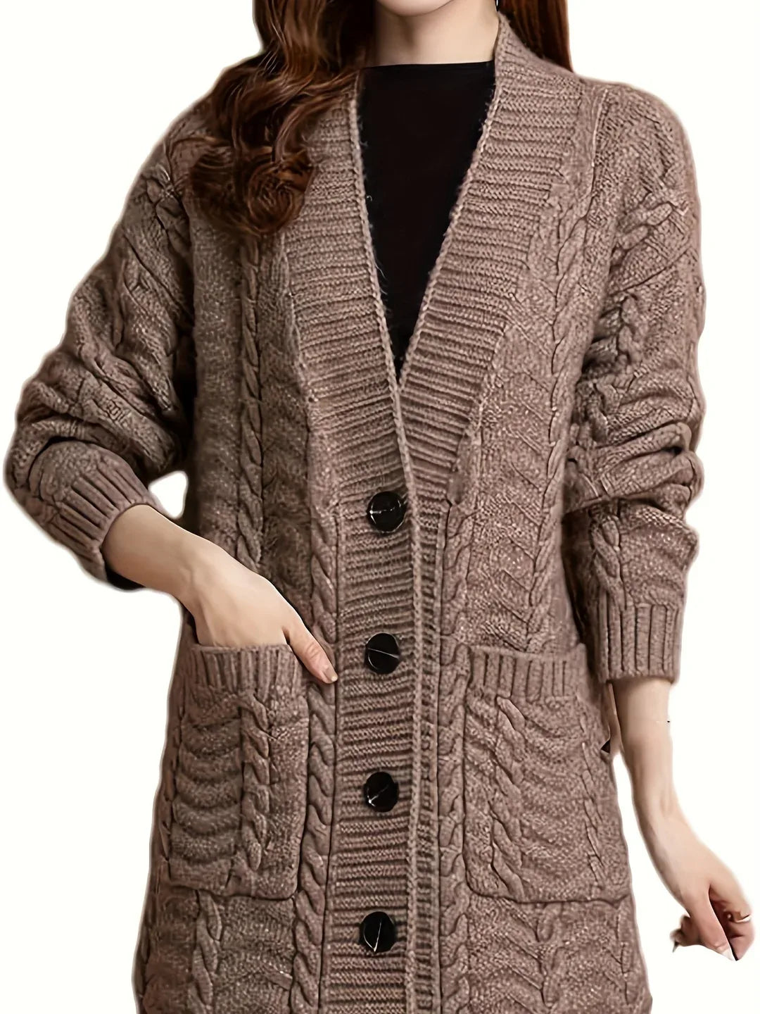 Maisy | Women's Cable-Knit Longline Cardigan