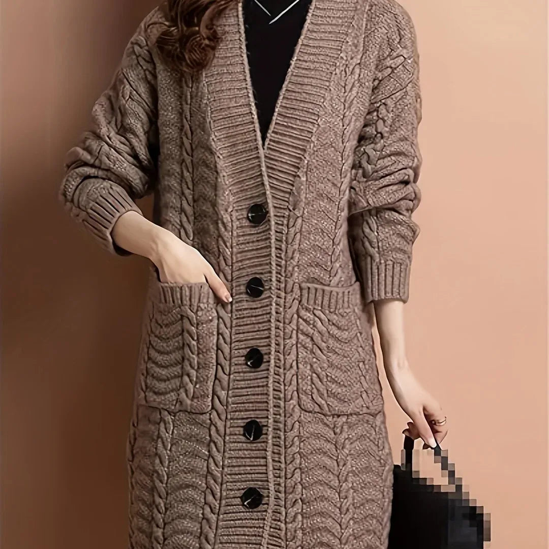 Maisy | Women's Cable-Knit Longline Cardigan