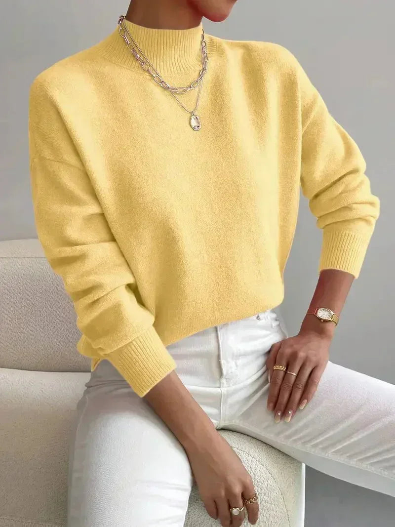 Maren | Women's Mock Neck Relaxed Fit Sweater — Clean Everyday Pullover in 10 Colors S–2XL | Westmere
