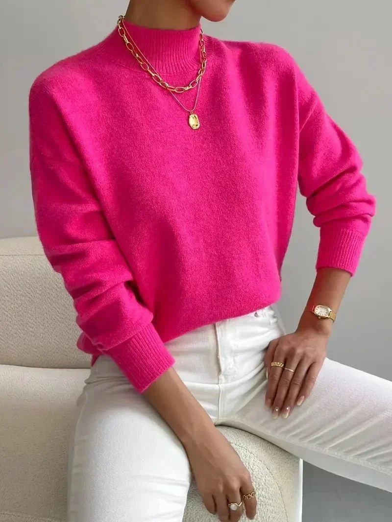 Maren | Women's Mock Neck Relaxed Fit Sweater — Clean Everyday Pullover in 10 Colors S–2XL | Westmere