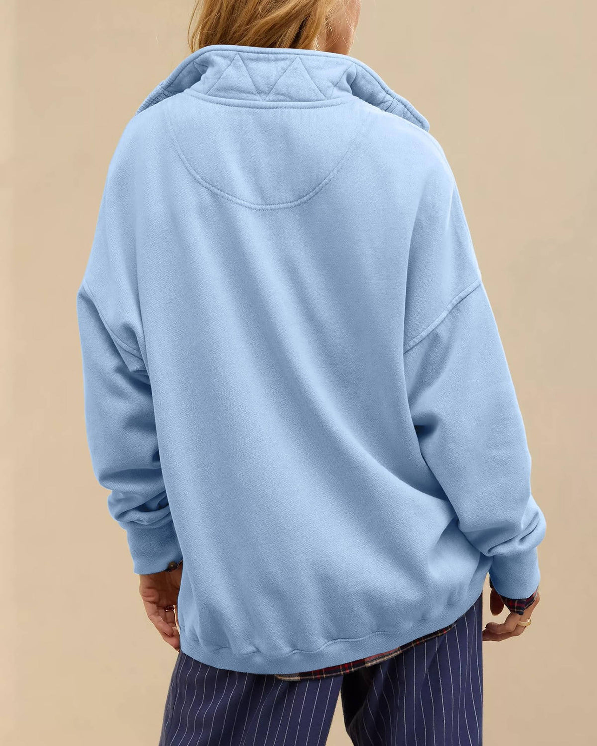 Margaret | Timeless Quilted Henley Oversized Sweatshirt