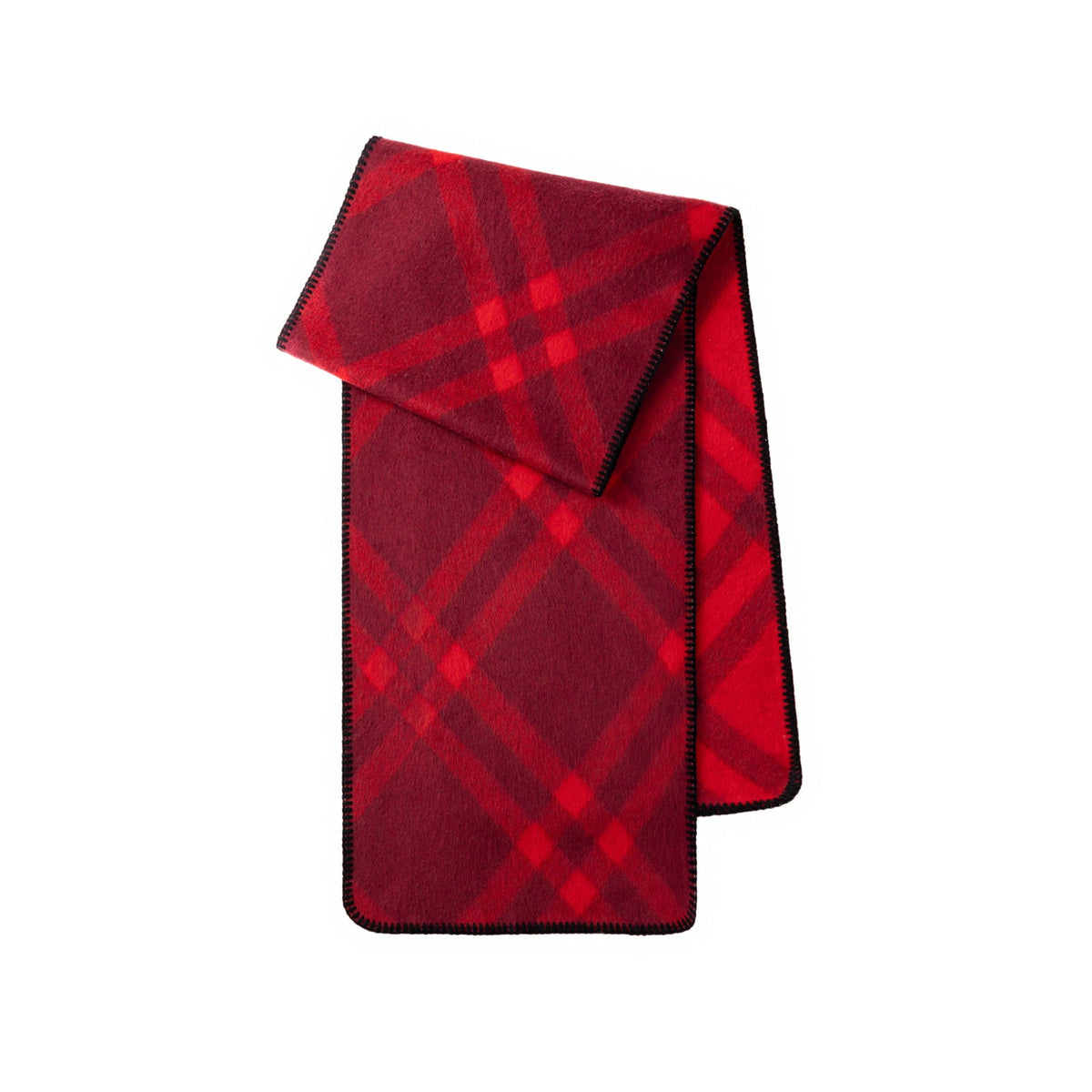 Damaris Check Blanket Stitch Long Scarf
