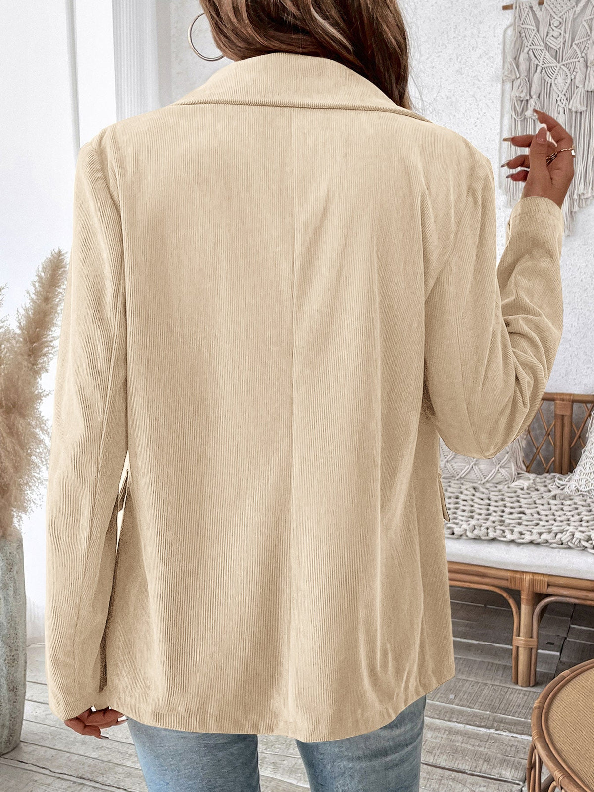 Clemence Corduroy Double-Breasted Blazer
