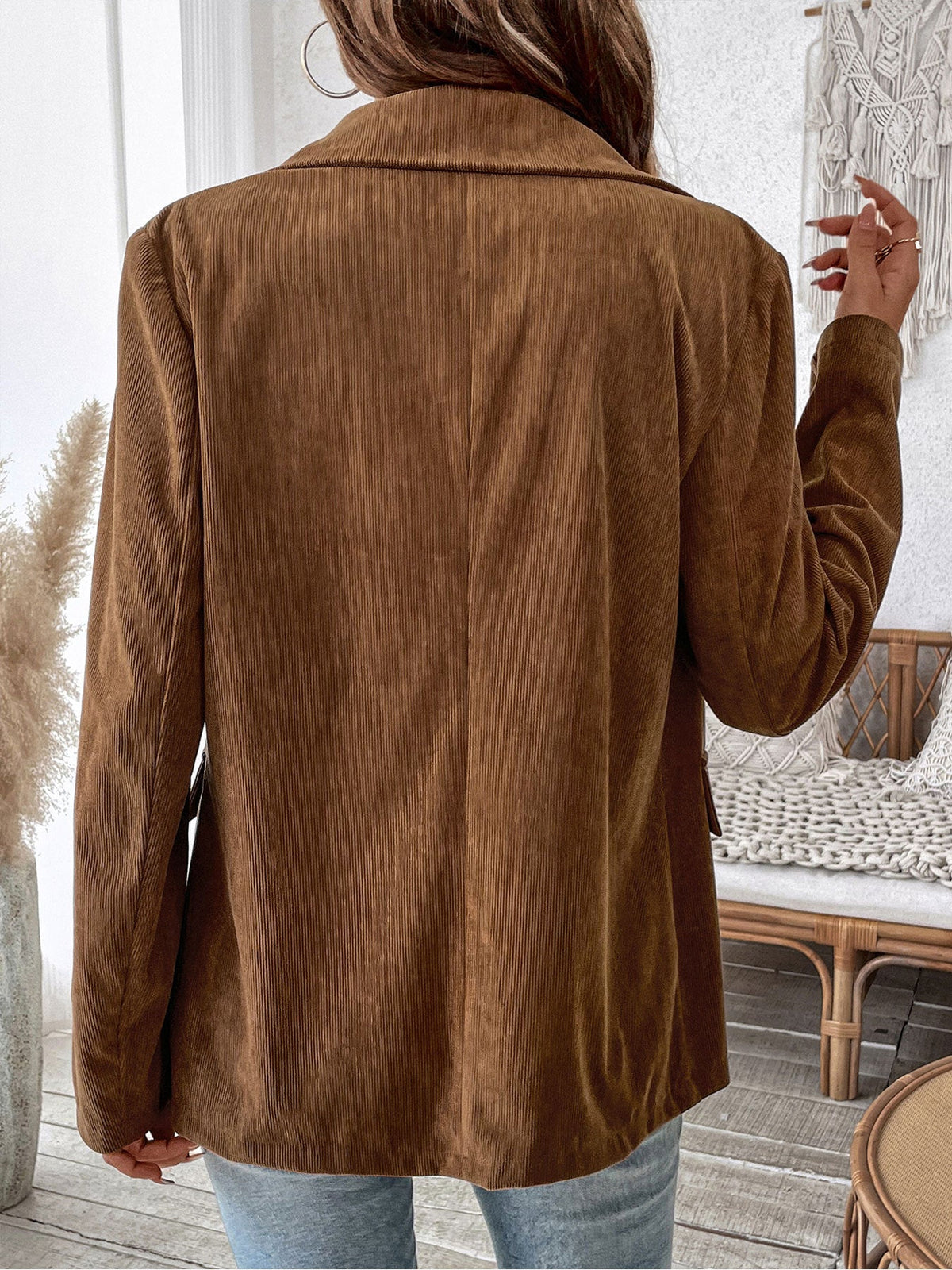 Clemence Corduroy Double-Breasted Blazer