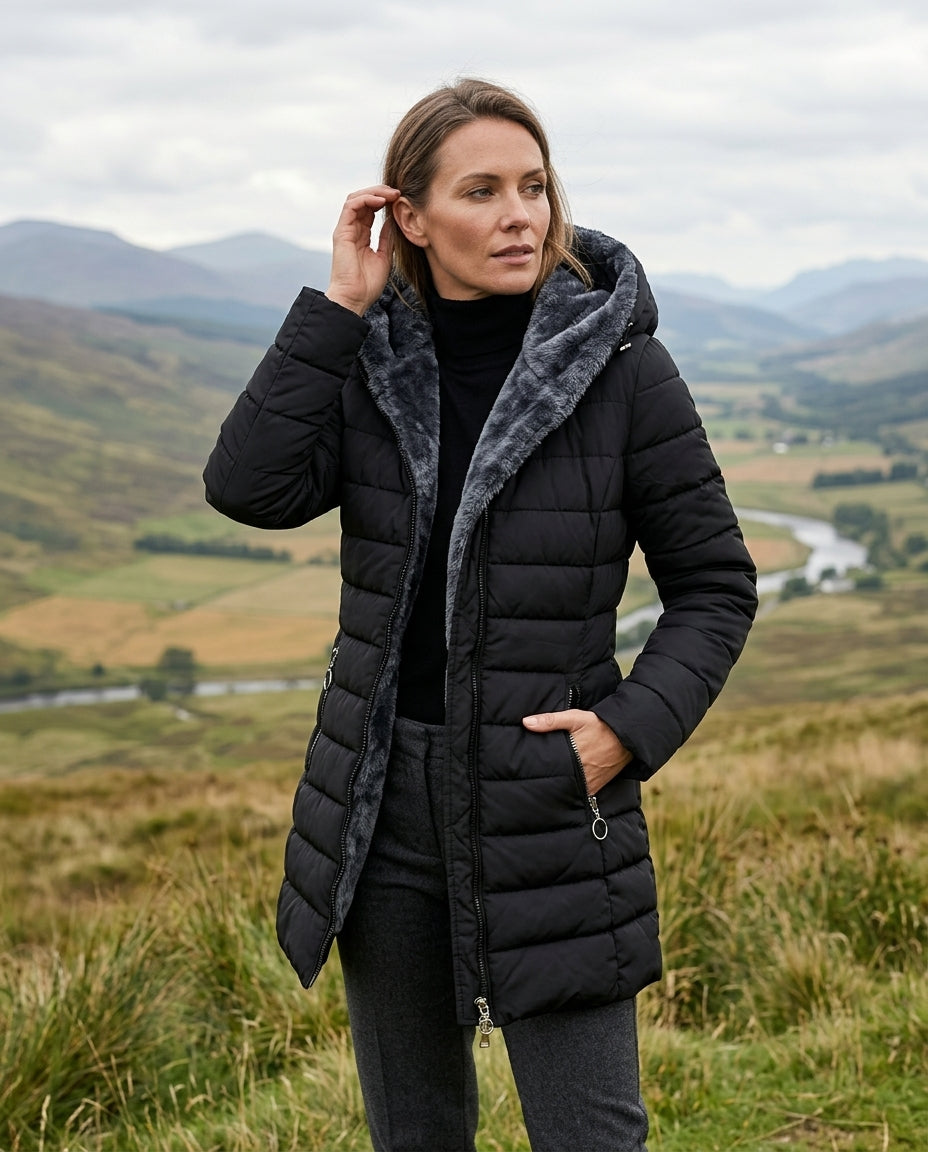 Fortuna Faux Fur Lined Hooded Puffer Coat