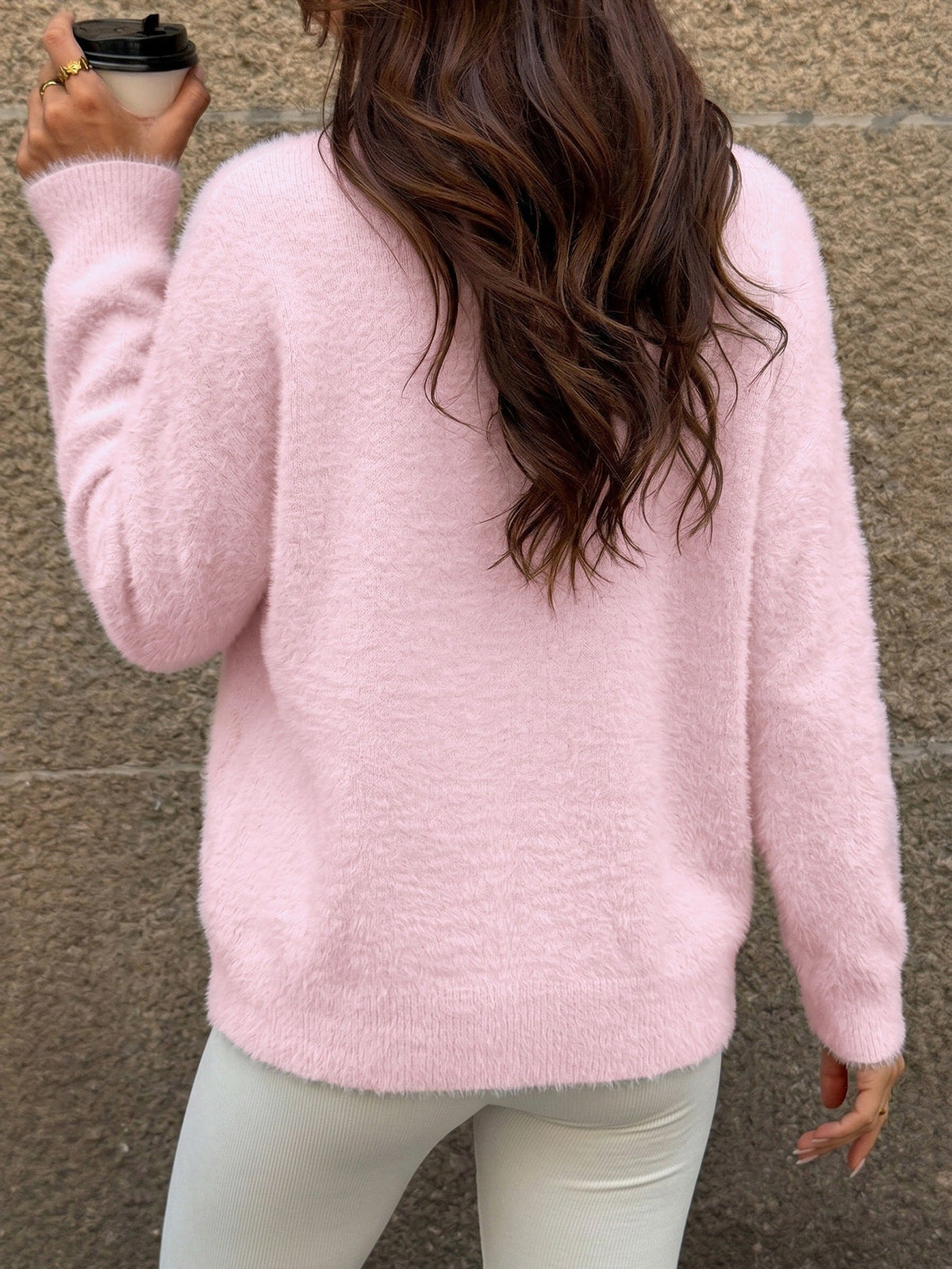 Tilde Plush Faux Mink Crew Neck Sweater