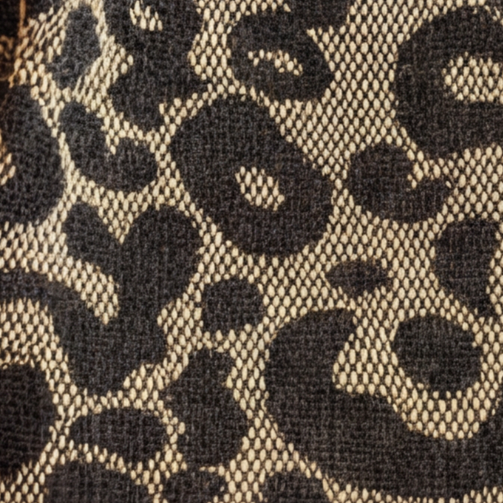 Lynxe Leopard Woven Canvas Chain Shoulder Bag