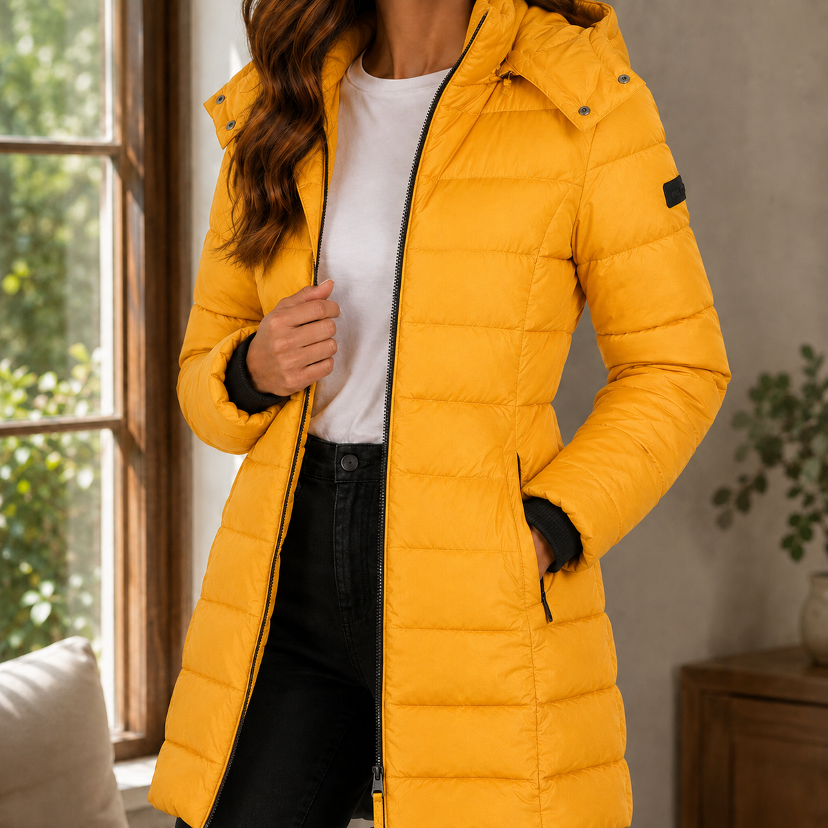 Flavie Longline Hooded Quilted Puffer Coat