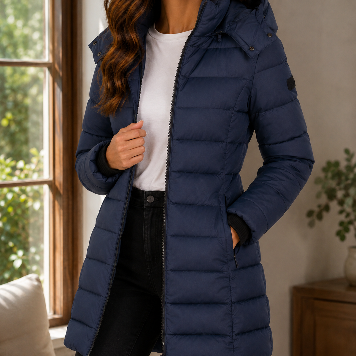 Flavie Longline Hooded Quilted Puffer Coat
