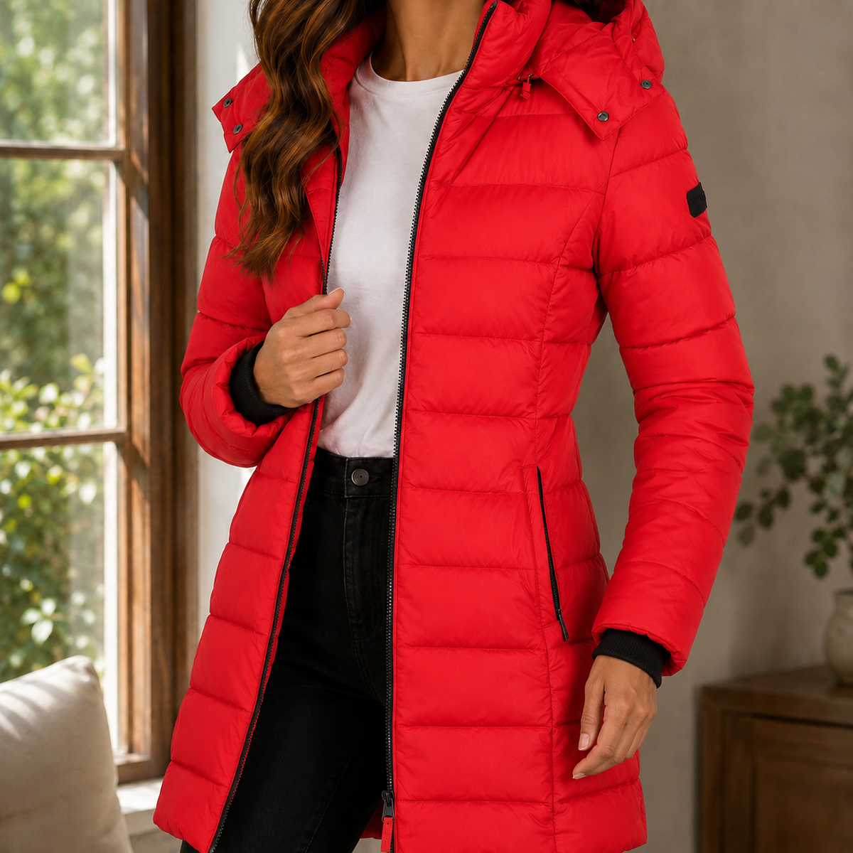 Flavie Longline Hooded Quilted Puffer Coat