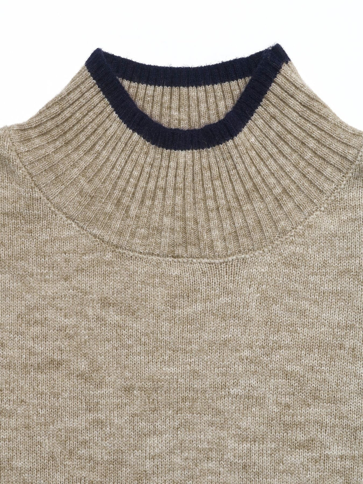 Agneta Contrast Trim Mock Neck Sweater