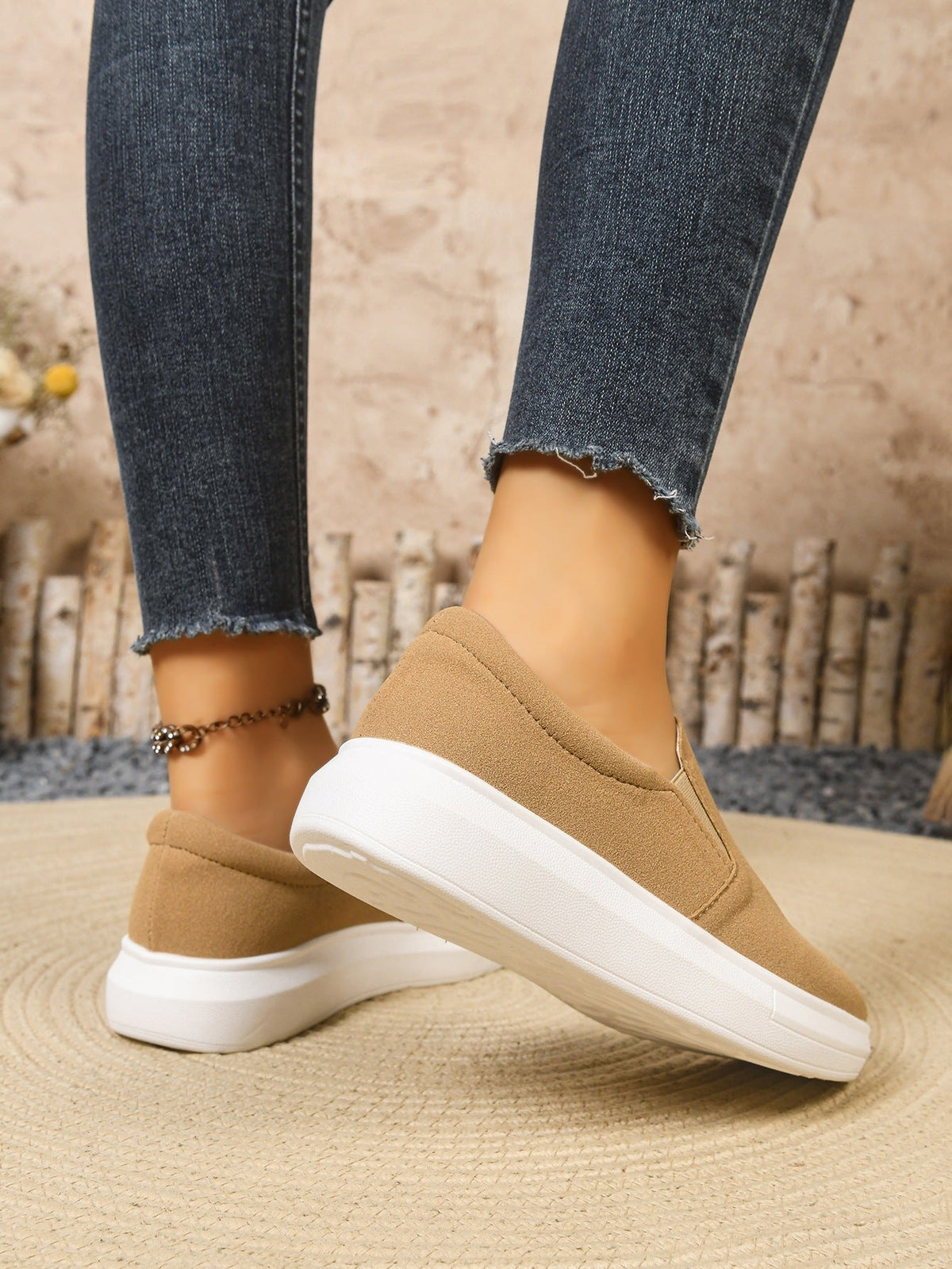 Janna Suede-Look Platform Slip-On Sneakers