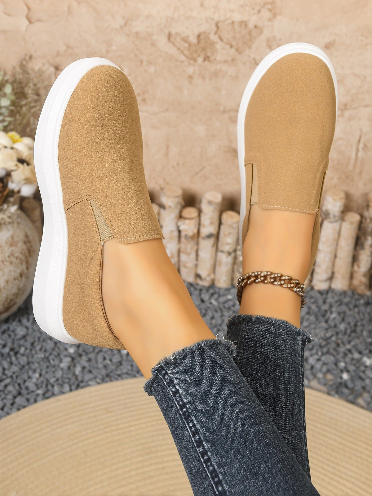 Janna Suede-Look Platform Slip-On Sneakers