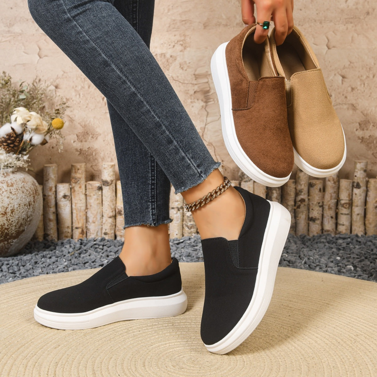 Janna Suede-Look Platform Slip-On Sneakers