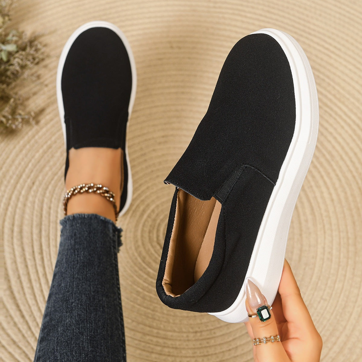 Janna Suede-Look Platform Slip-On Sneakers