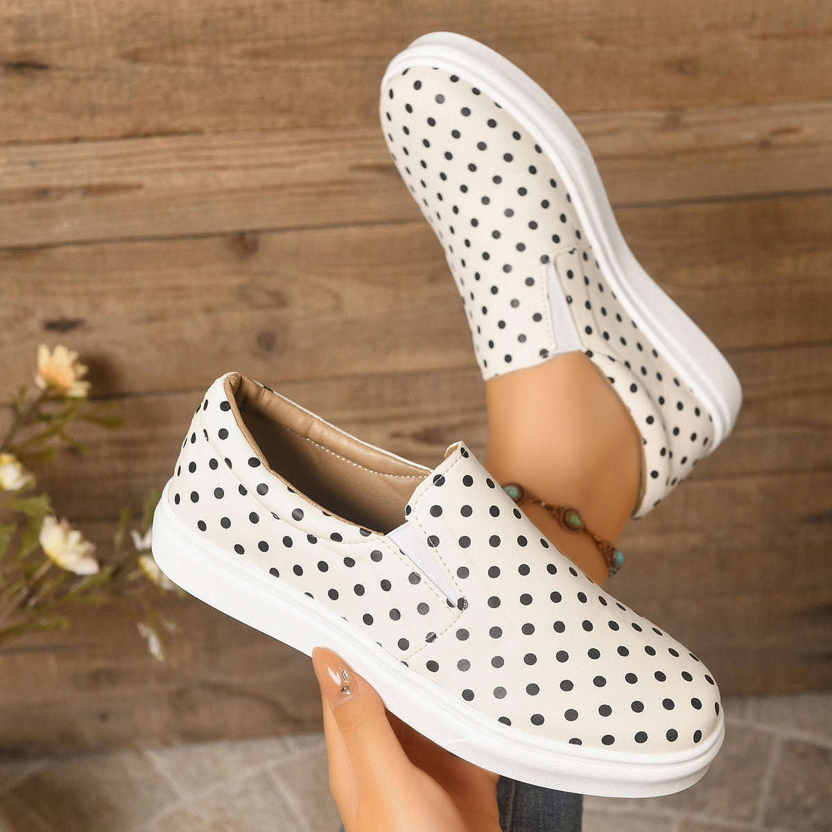 Hanne Polka Dot Platform Slip-On Loafers