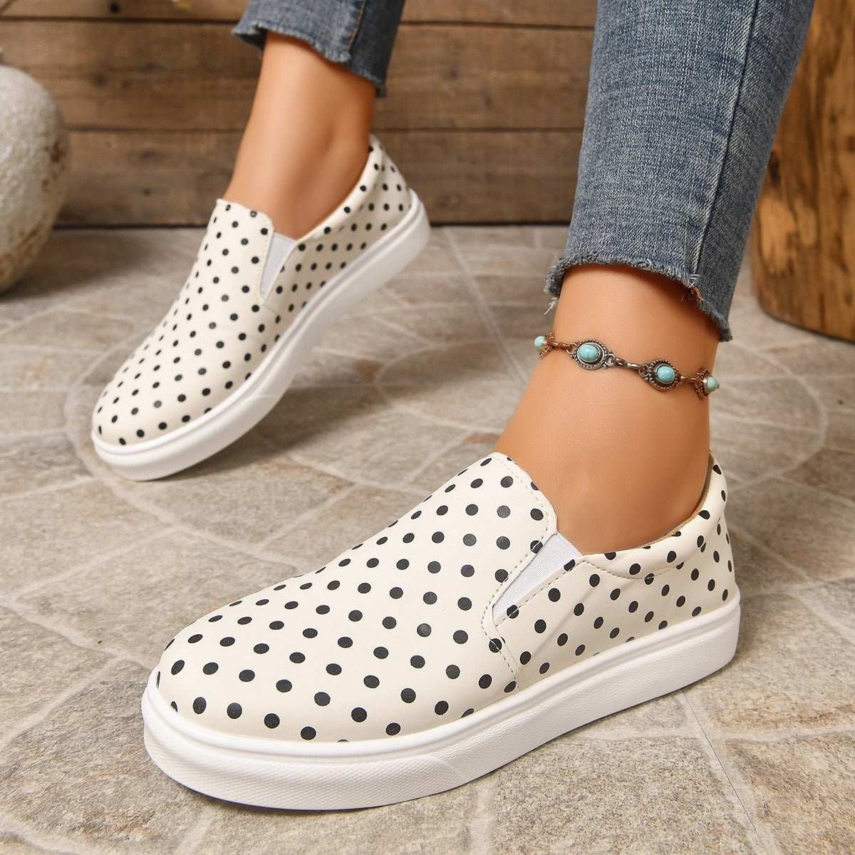 Hanne Polka Dot Platform Slip-On Loafers