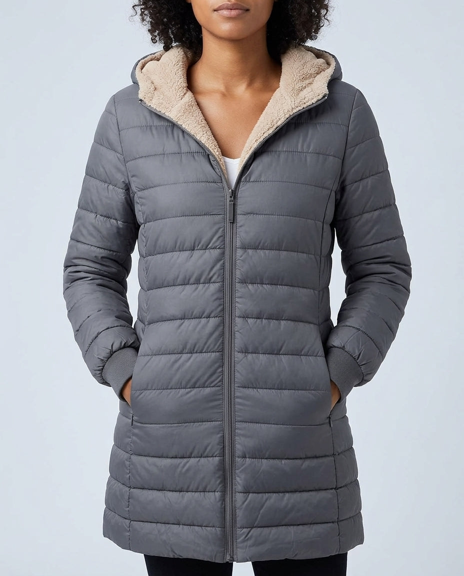 Grazia Sherpa Lined Hooded Puffer Coat