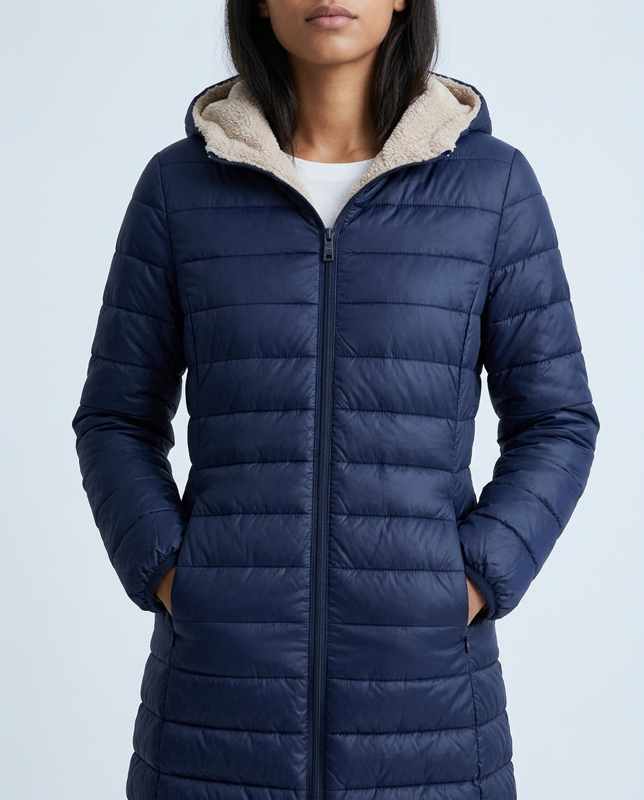Grazia Sherpa Lined Hooded Puffer Coat