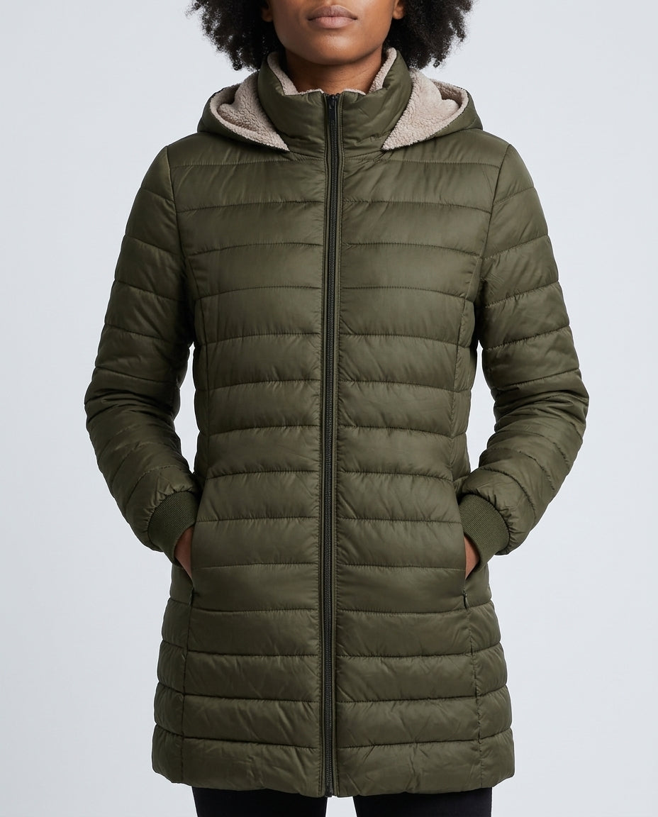 Grazia Sherpa Lined Hooded Puffer Coat