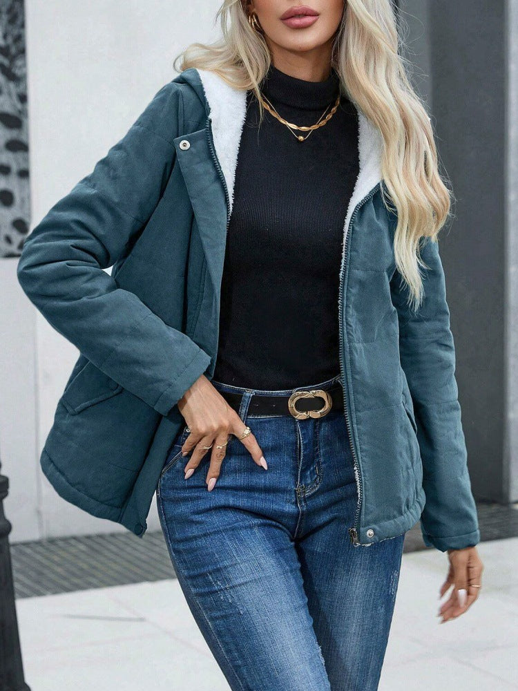 Pomona Sherpa Lined Quilted Hooded Jacket