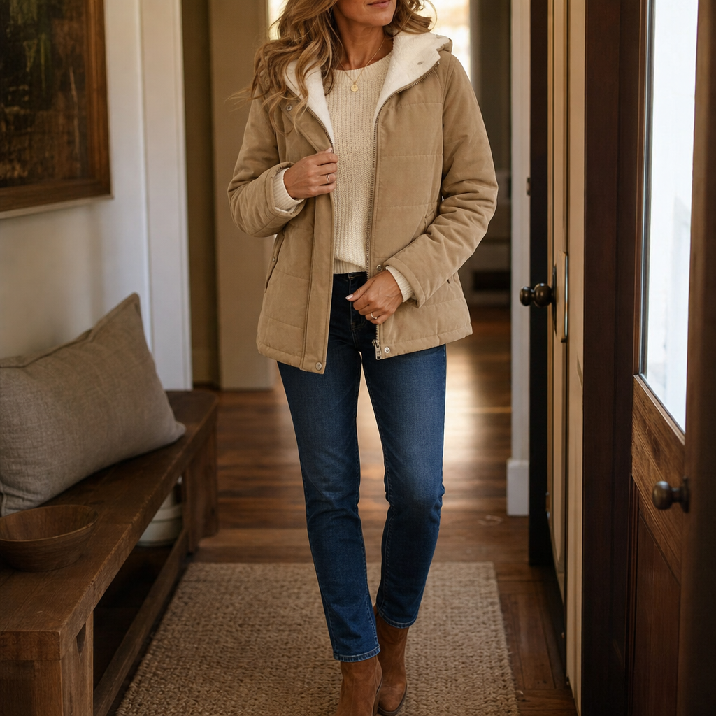 Pomona Sherpa Lined Quilted Hooded Jacket