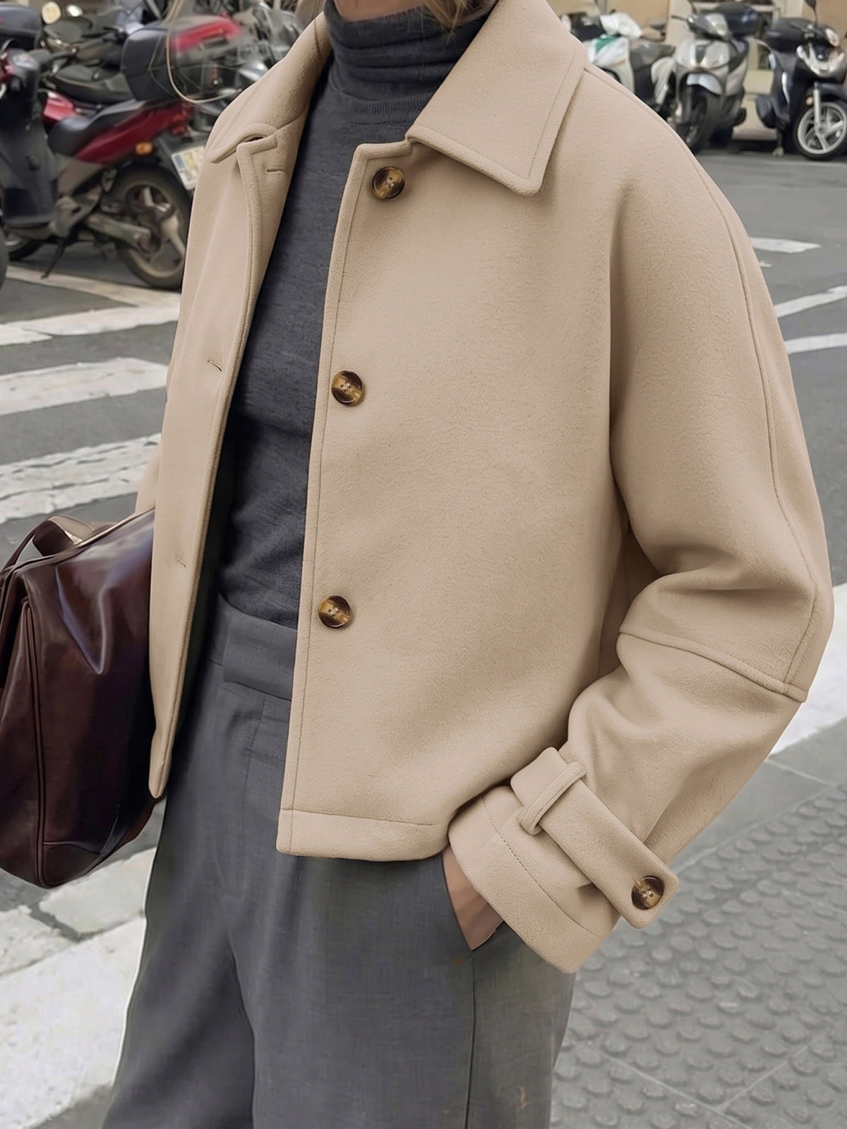 Helka Short Wool Drop-Shoulder Jacket