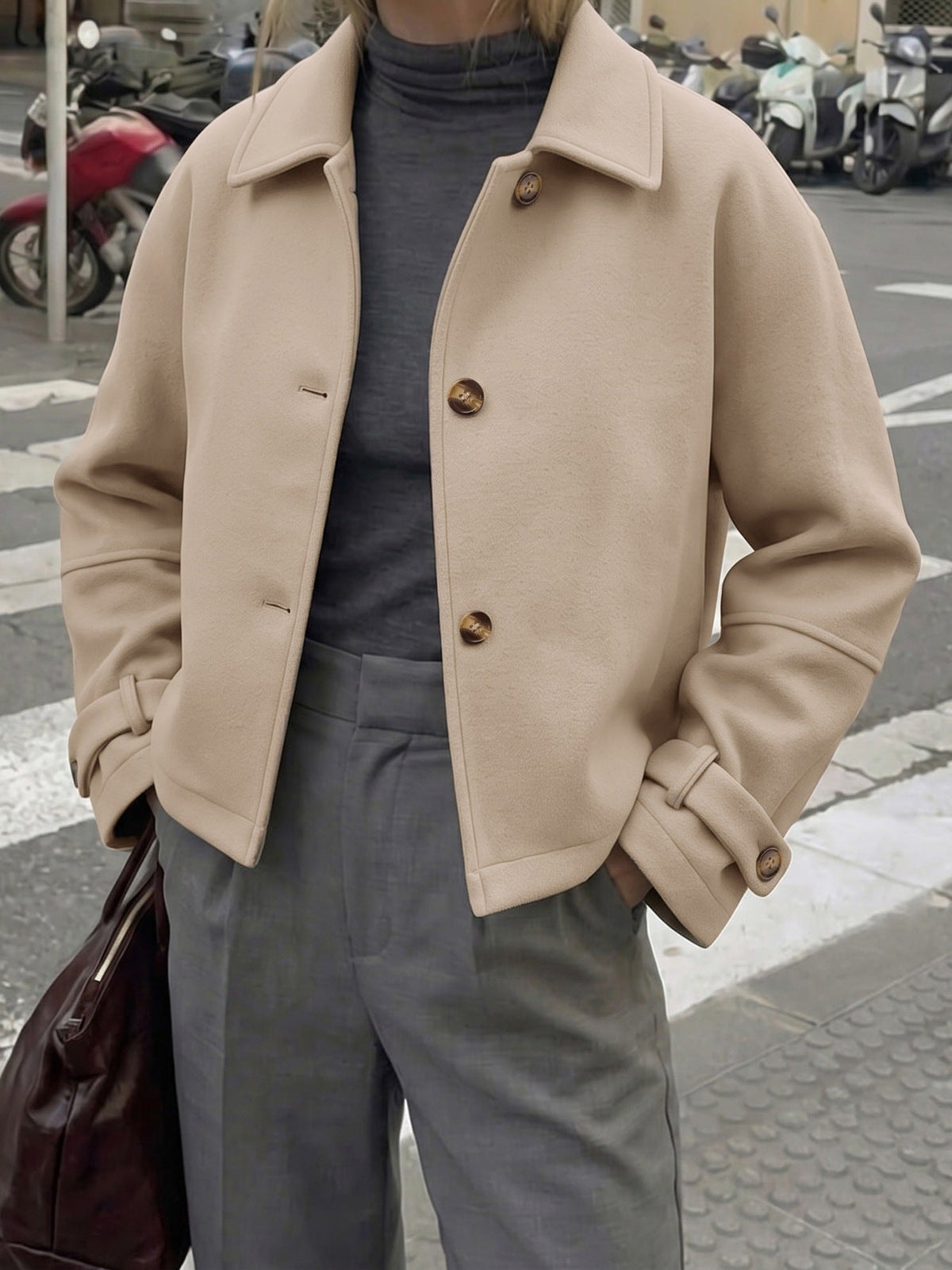 Helka Short Wool Drop-Shoulder Jacket