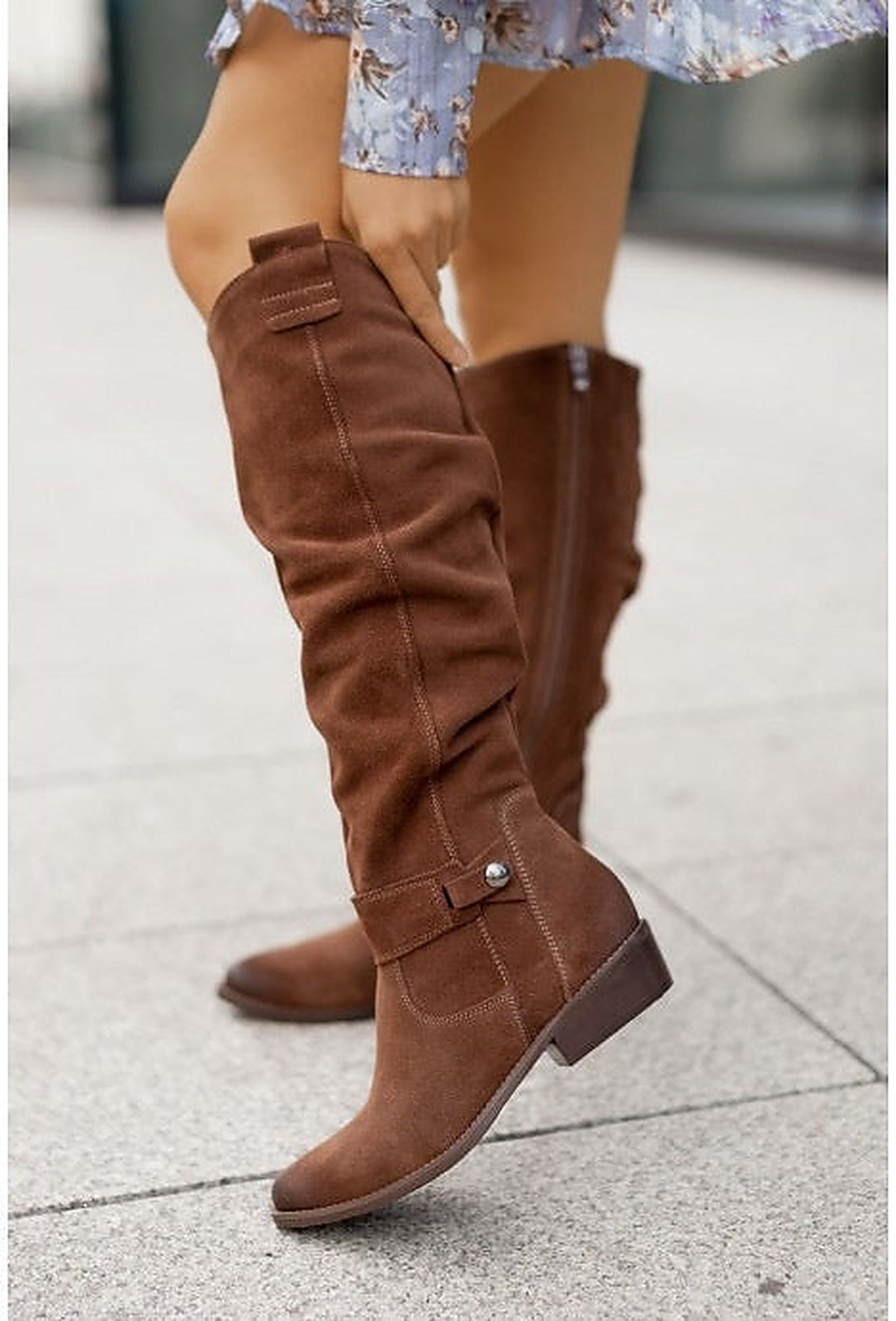 Silvia Slouched Suede Knee-High Boots