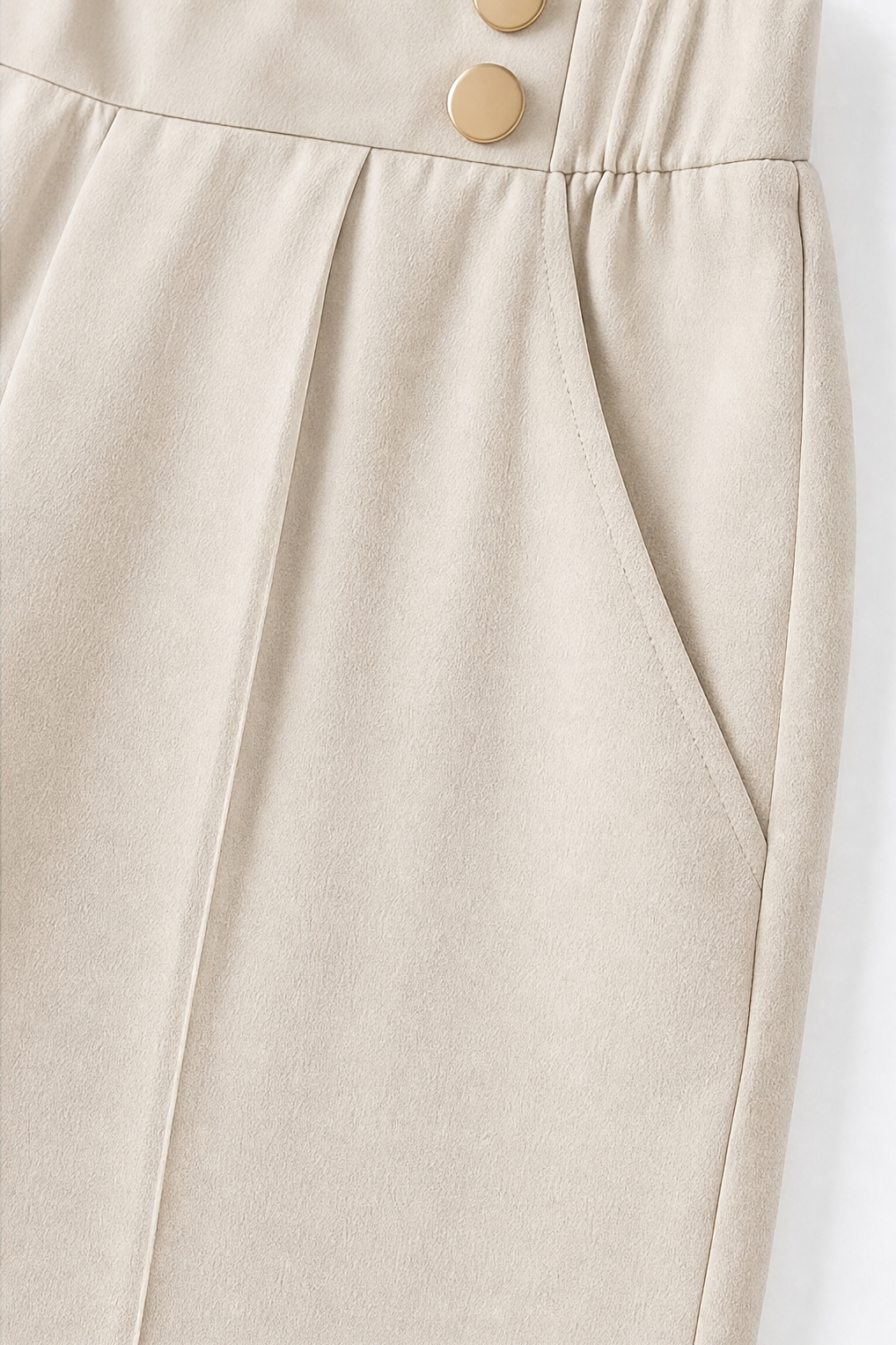 Lieke Metallic-Button Wide-Leg Trousers