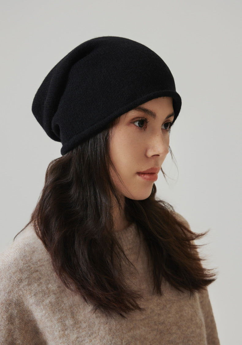 Alma Pure Wool Slouchy Rolled-Edge Beanie