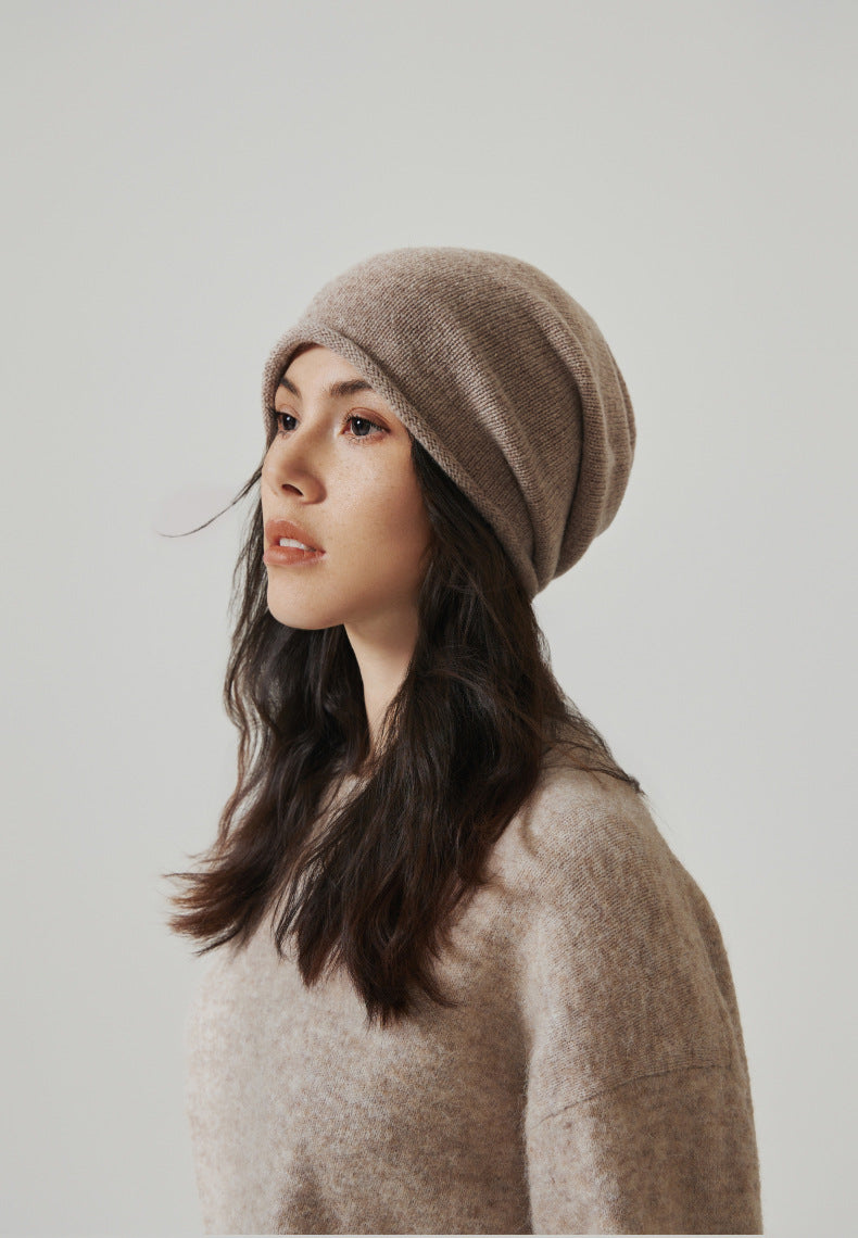 Alma Pure Wool Slouchy Rolled-Edge Beanie
