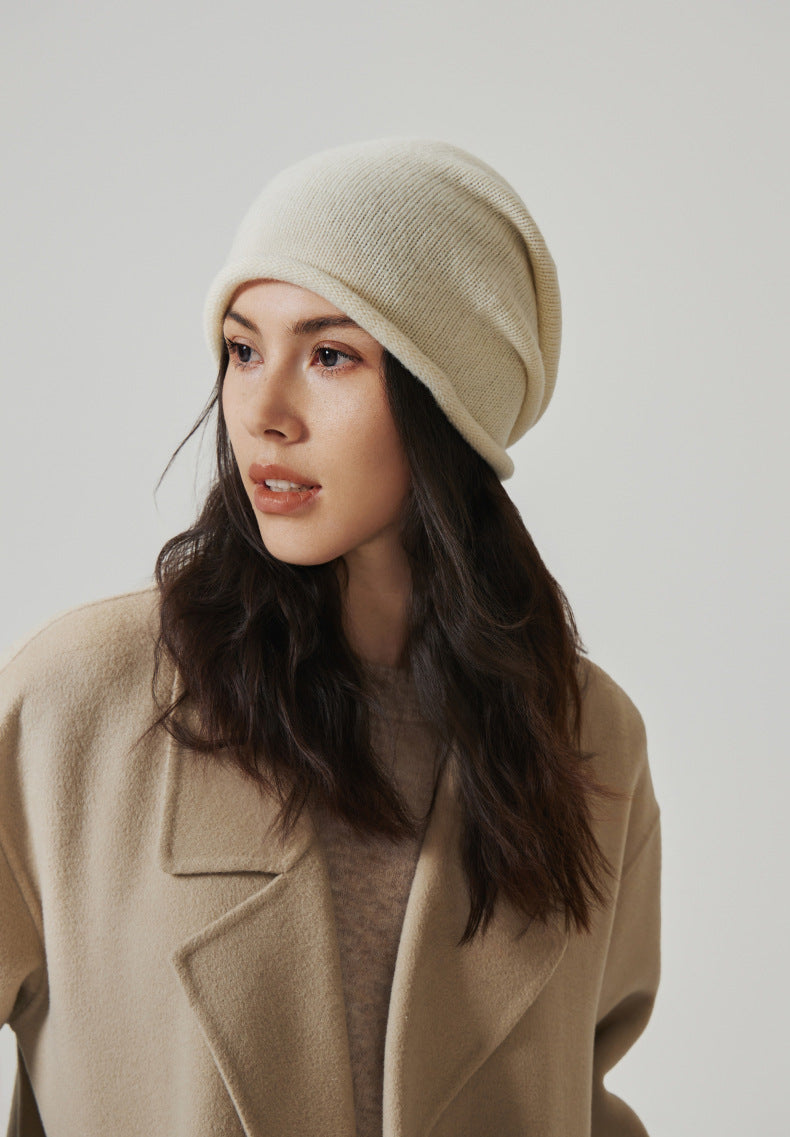 Alma Pure Wool Slouchy Rolled-Edge Beanie