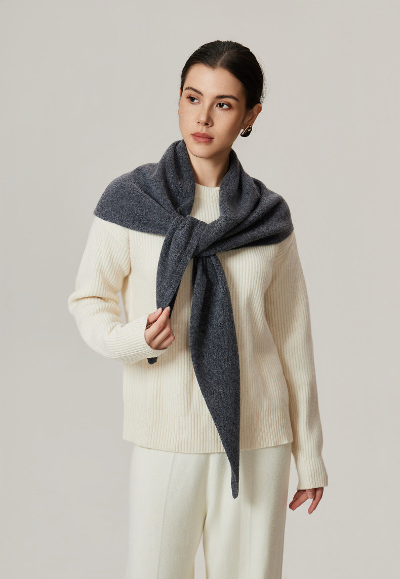 Giovanna Lamb Wool Oversized Triangle Scarf