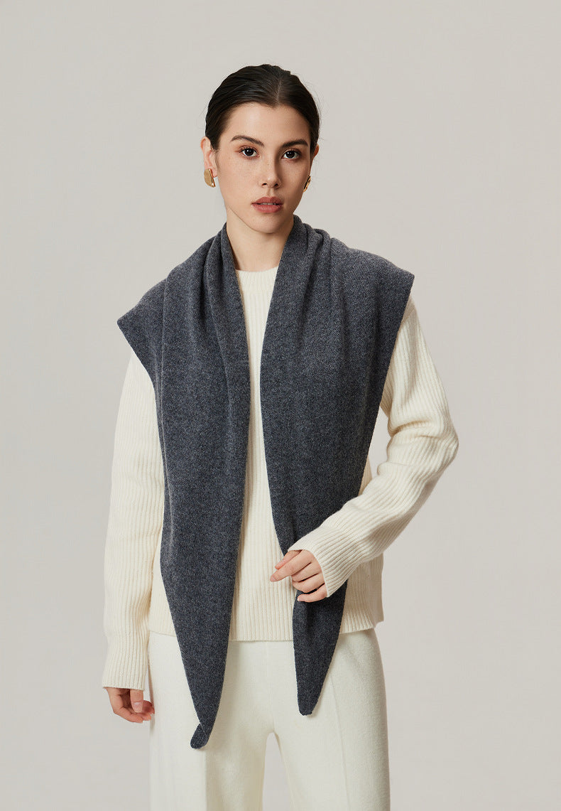 Giovanna Lamb Wool Oversized Triangle Scarf