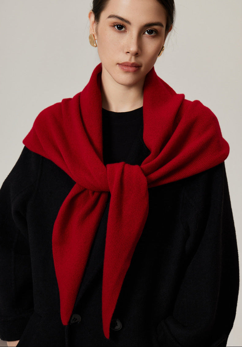 Giovanna Lamb Wool Oversized Triangle Scarf