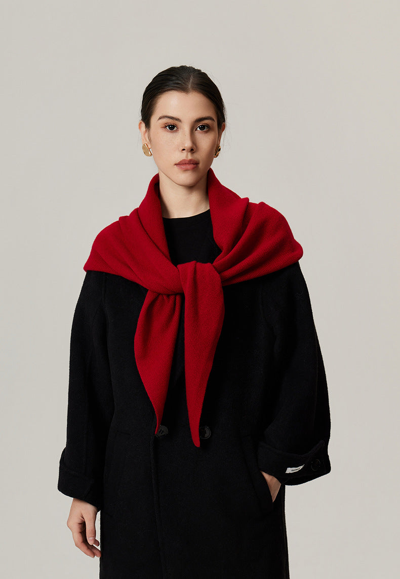 Giovanna Lamb Wool Oversized Triangle Scarf