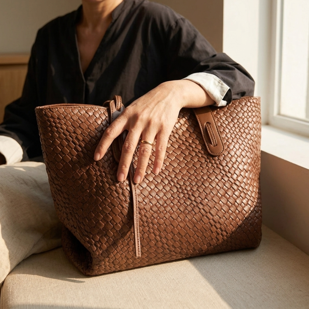 Tessara Woven Texture Everyday Shoulder Tote