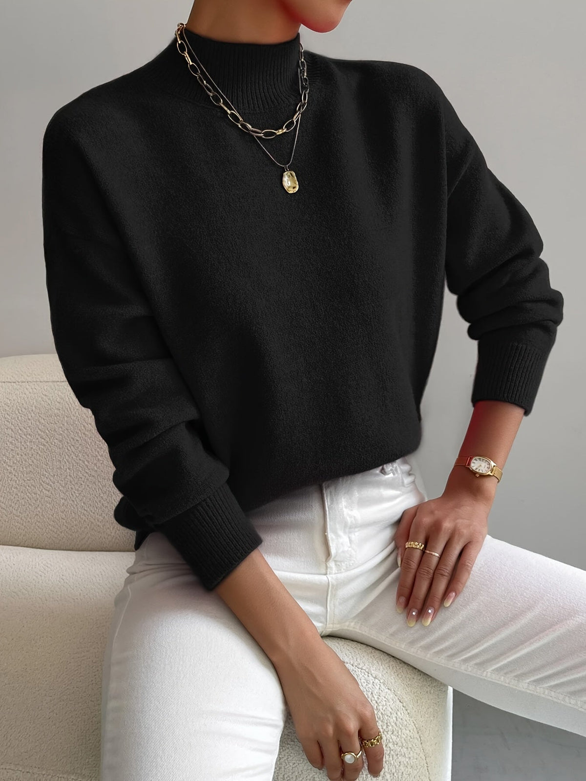Women's Elegant Turtleneck Sweater, Fitted Silhouette | Elongating Neckline, Cozy Layer | 9 Colorways | S–XL