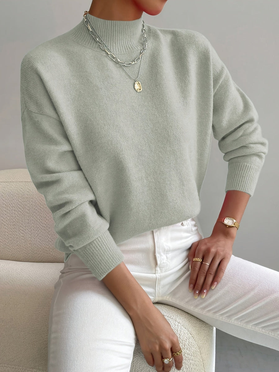 Women's Elegant Turtleneck Sweater, Fitted Silhouette